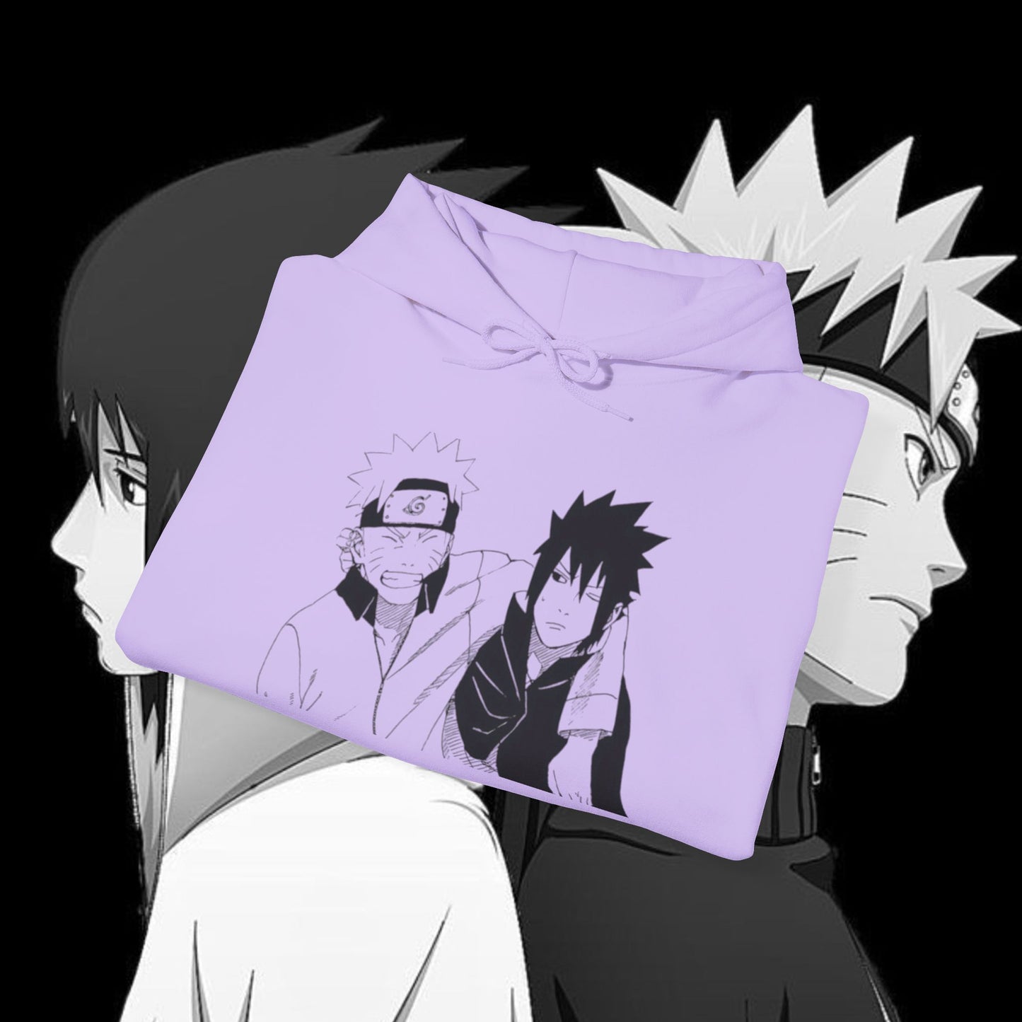 Anime Naruto Hoodie - Naruto and Sasuke Unisex Hooded Sweatshirt