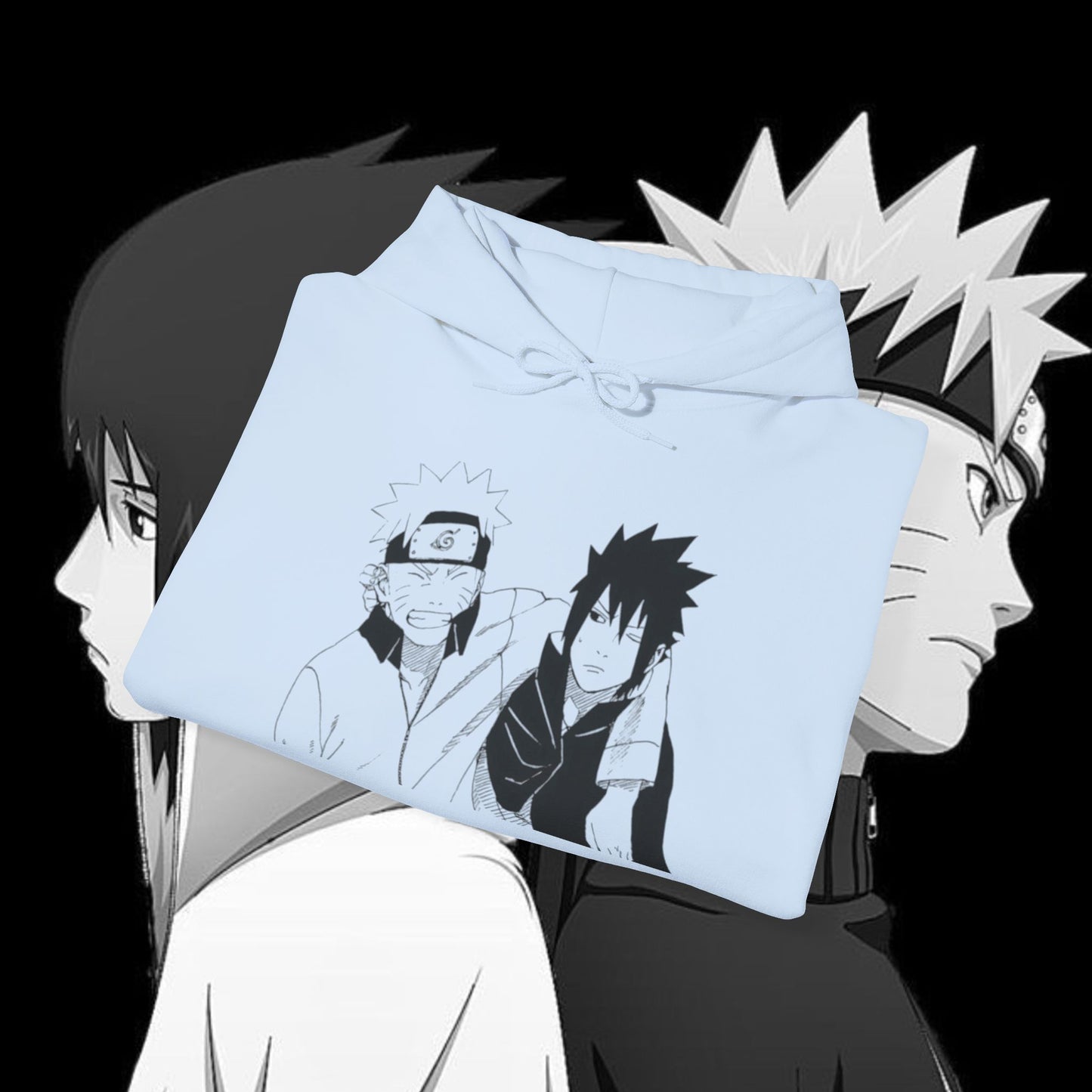 Anime Naruto Hoodie - Naruto and Sasuke Unisex Hooded Sweatshirt