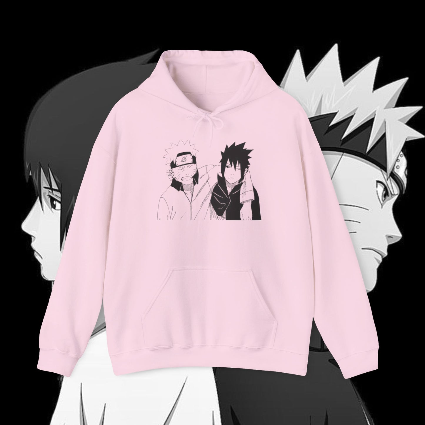 Anime Naruto Hoodie - Naruto and Sasuke Unisex Hooded Sweatshirt