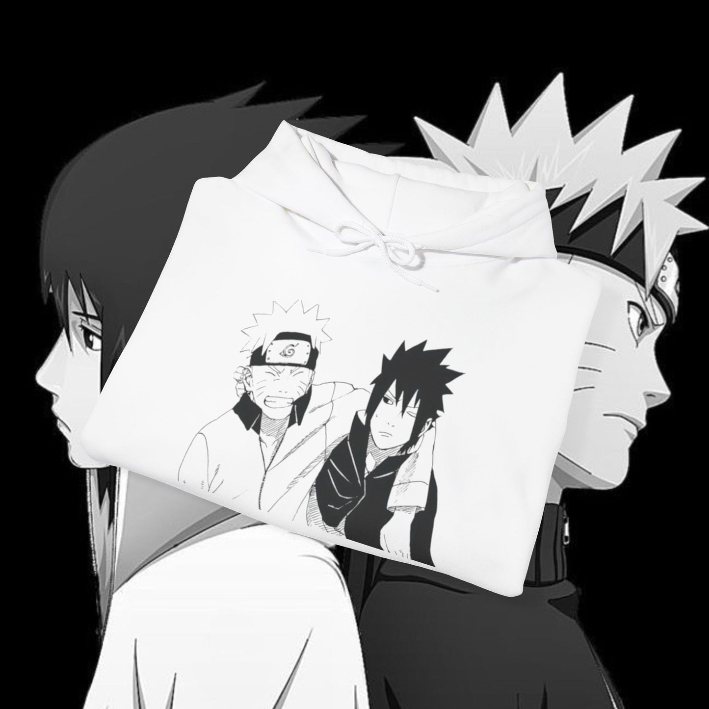 Anime Naruto Hoodie - Naruto and Sasuke Unisex Hooded Sweatshirt