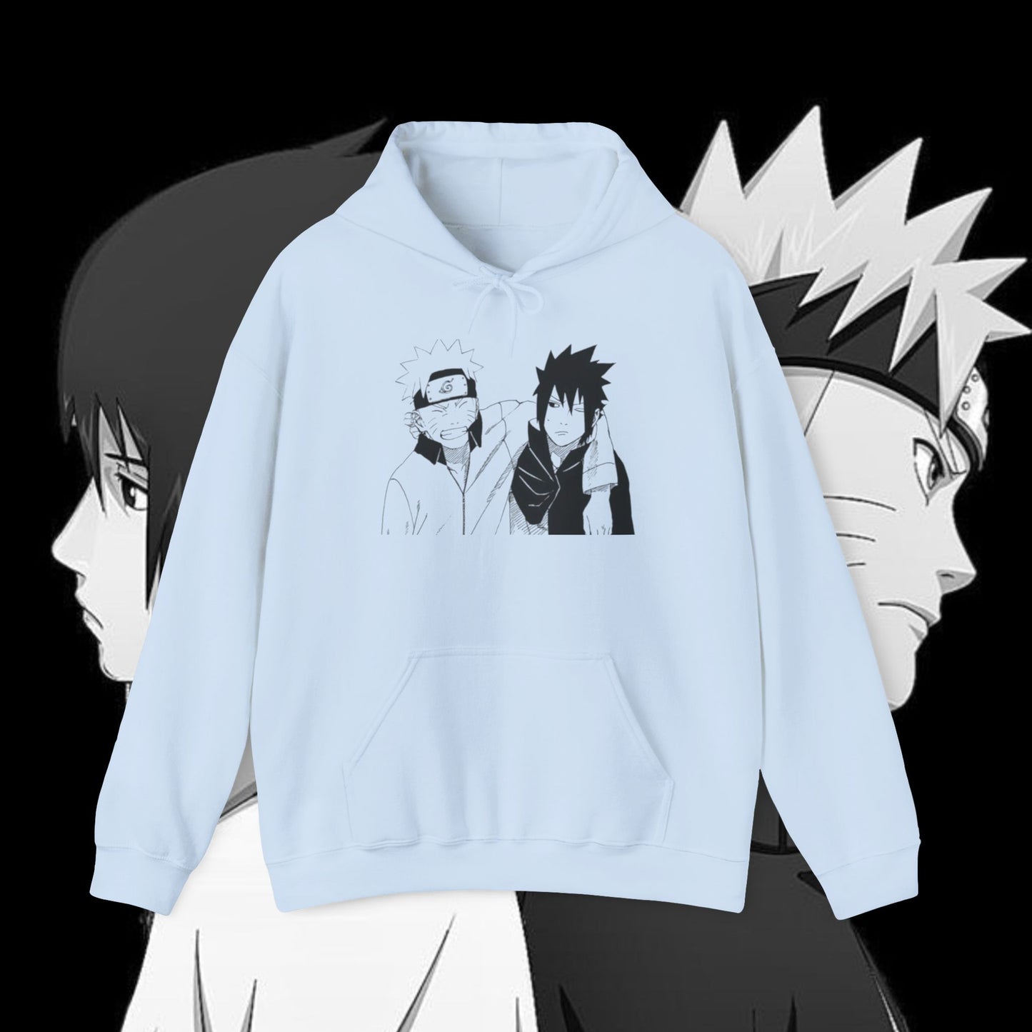 Anime Naruto Hoodie - Naruto and Sasuke Unisex Hooded Sweatshirt