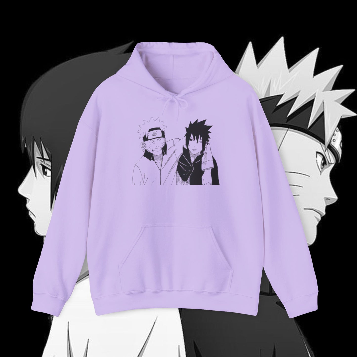 Anime Naruto Hoodie - Naruto and Sasuke Unisex Hooded Sweatshirt