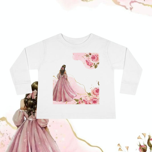 Baby's  Long Sleeve Tee - Princess with roses design